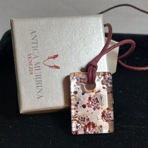 Antica Murrina Glass Pendant/Charm and Necklace Cottagecore Grandmacore